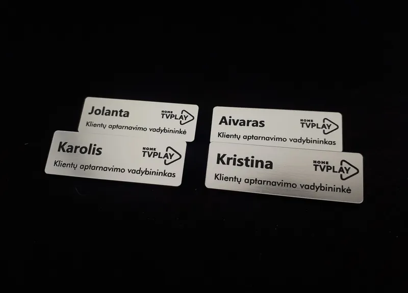 Metalines vardines korteles su logotipu tvplay